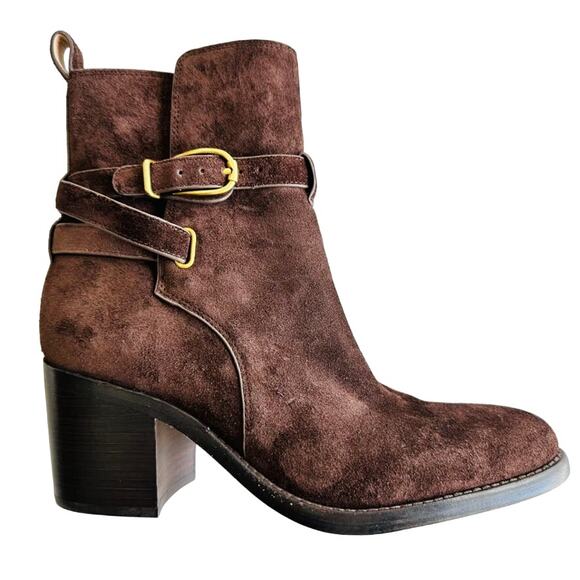 Veronica Beard Sohelia Suede Ankle Boot Size 38 / 8 NEW Espresso Brown w/Box Bag - Picture 4 of 9